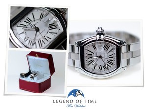 Cartier-Roadster-XL-Watch-Used-GMT-Stainless-Steel-Bracelet-Leather ...