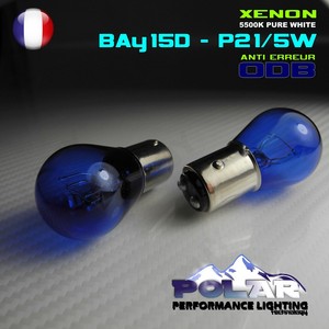 KIT AMPOULE XENON BAY15D P21/5W XL 5000K FEUX DIURNE ANTI ERREUR ...