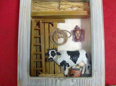 Wood Cow  Clock  ( Quartz)  (New No Box)