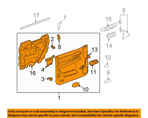 GM OEM Front Door-Interior Trim Panel Left 22818475 | eBay gm door diagram 