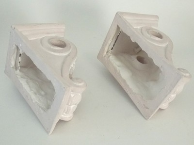 Curtains Ideas corbel curtain rod bracket : CORBEL CURTAIN ROD HOLDER PAIR ACANTHUS LEAF MOTIF 10½