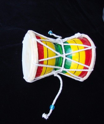 PROFESSIONAL HANDMADE INDIAN RELIGIOUS SHIVA FOLK MUSICAL DAMROO DAMRU India