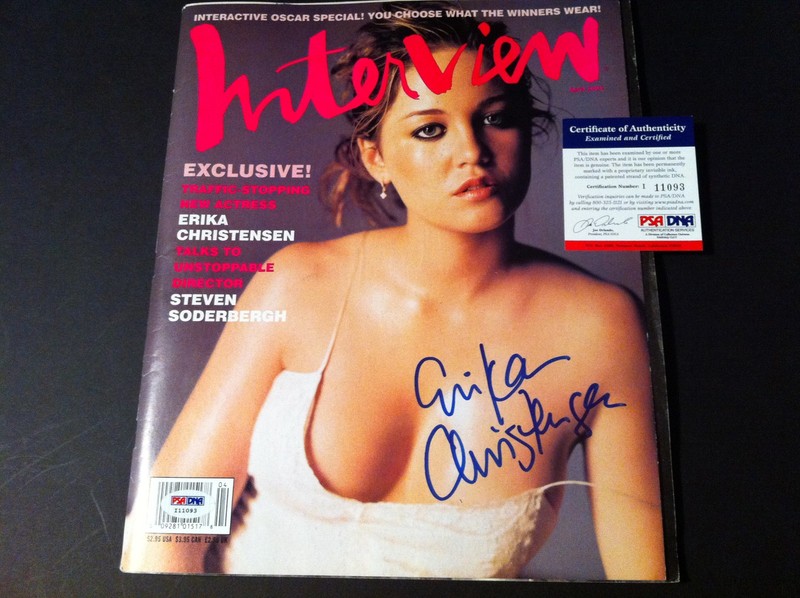 Erika Christensen TRAFFIC Signed Auto 2001 Interview Magazine Mag PSA DNA