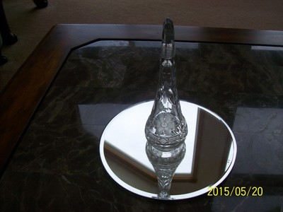 Dashboard Automobile Vintage Crystal Etched Floral Design Flower Vase