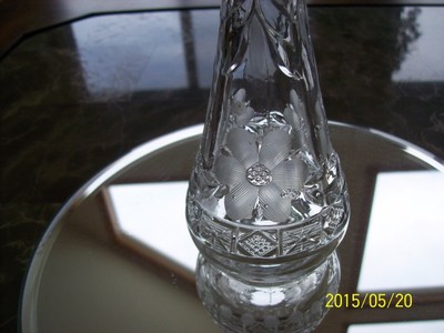Dashboard Automobile Vintage Crystal Etched Floral Design Flower Vase