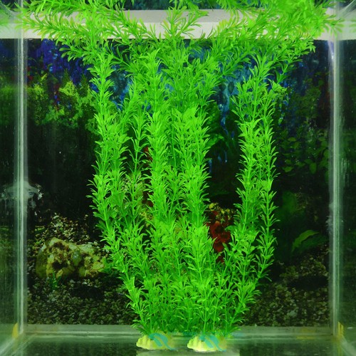 Ornament Artificial Green Plant Grass for Fish ...