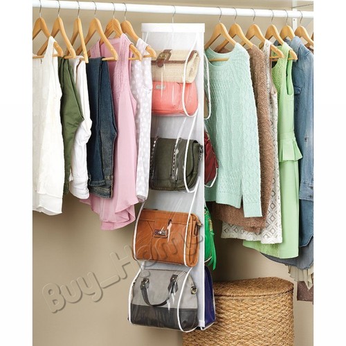 8 Racks Hanging Purse Handbag Bag Storage Over The Door Stand Organizer Closet | eBay