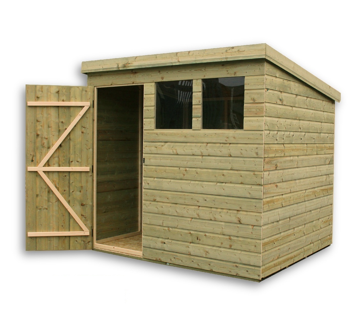 8x6 Metal Shed 8ft x 6ft New Budget Pent Metal Sheds - Double Doors 