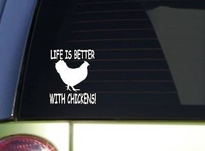 LIFE IS BETTER WITH CHICKENS sticker FARM EGGS decal car decal window