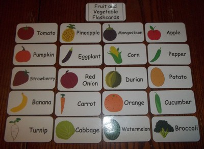 Fruit and Vegetable Flash Cards. Preschool Picture ...