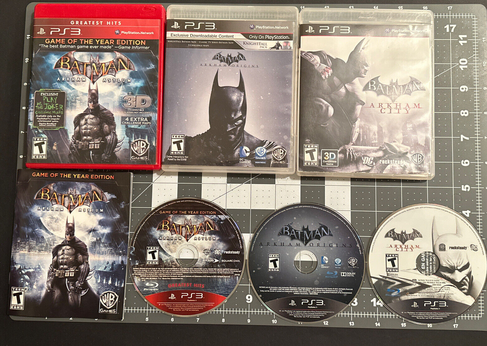 Batman Arkham Asylum , Arkham Origins and Arkham City PS3 Lot Of 3