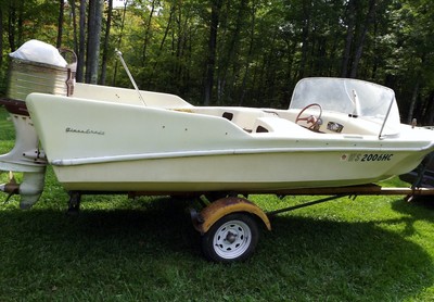 Rare 1957 Glass Craft runabout Mercury Mark 75 Fiberglass wood Fins Citation WOW