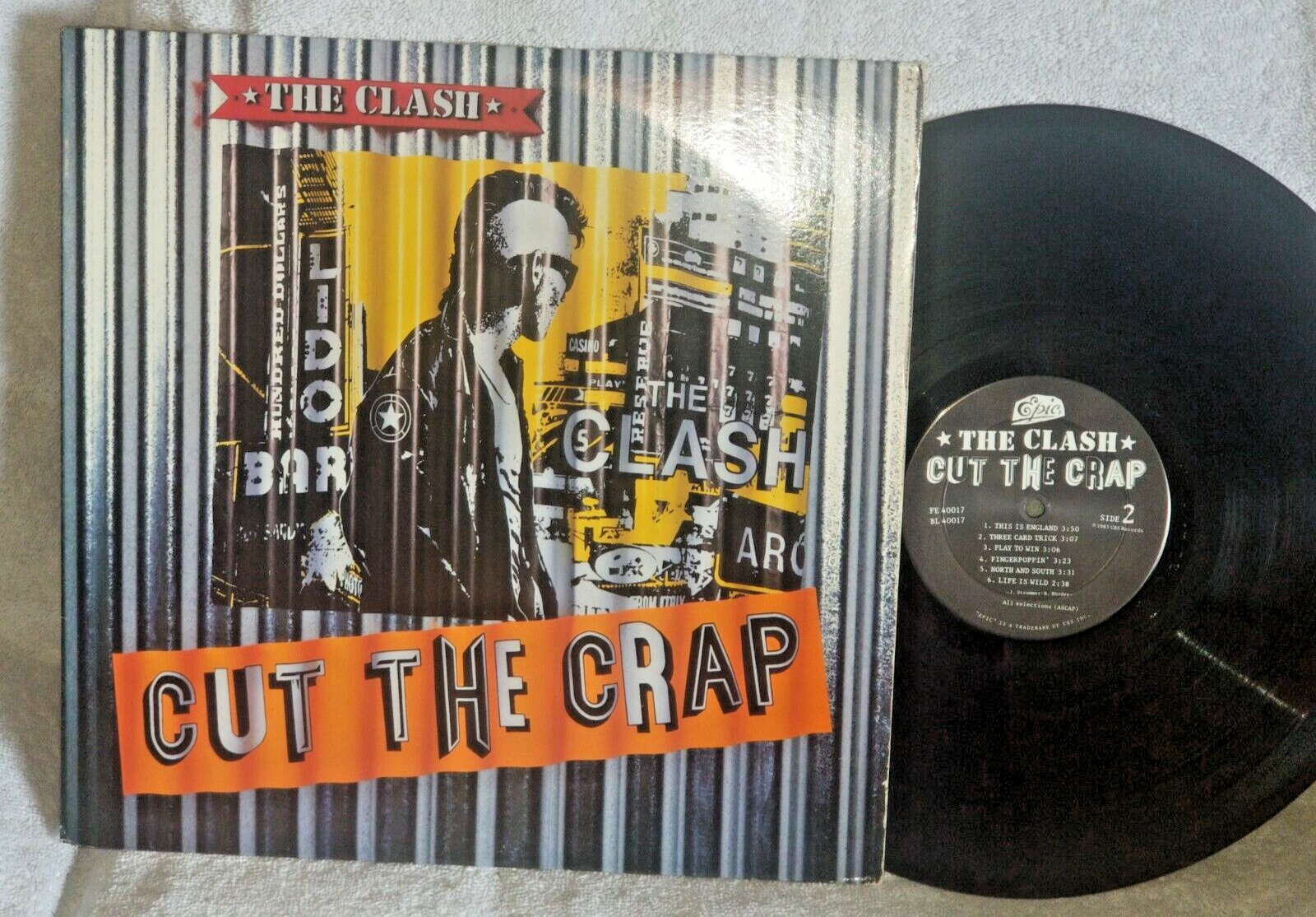 THE CLASH. CUT THE CRAP - 1985 EPIC FE-40017 LP - NM-