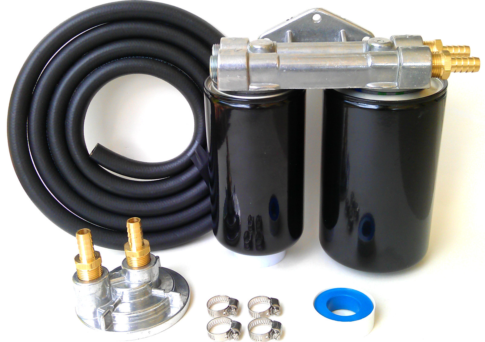 FORD Powerstroke Diesel 7.3 Dual Remote Engine Oil Filter Kit1 MicronBlue Hose eBay