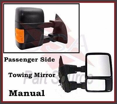 Passenger Side Mirror for Ford F250 F350 F450 Manual Unheated Towing w/o Signal