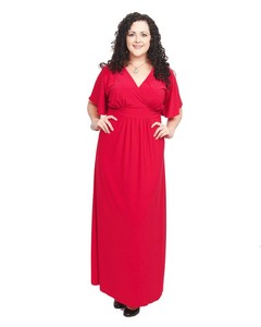 New-Womens-Plus-Size-PARIS-MAXI-DRESS-IN-RED-Size-2X-Made-In-USA