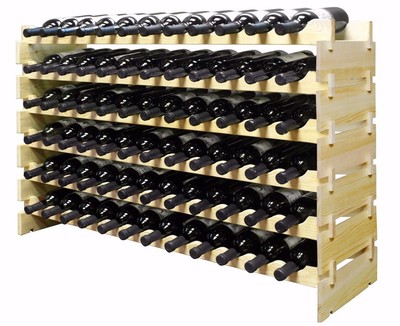 72 Bottles Stackable Wine Display Storage Rack ...