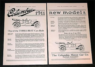 1910 OLD MAGAZINE PRINT AD, NEW 1911 COLUMBIA MOTOR CARS, ONE OF THE BEST