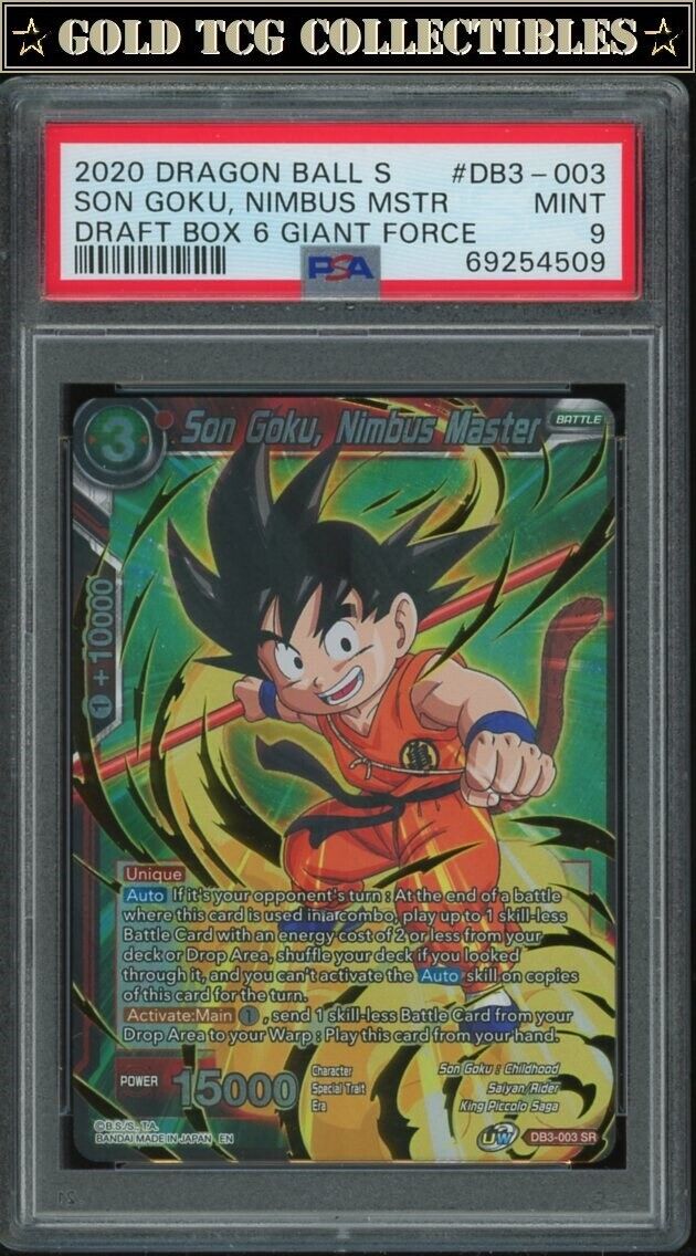 PSA 9 ️ Son Goku SR Giant Force Draft Box 6 Card Super DBS Z DBZ Heroes