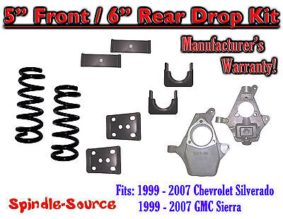 1999 - 2007 Chevrolet Silverado / GMC Sierra 1500 V8 5" / 6" Lowering Drop kit