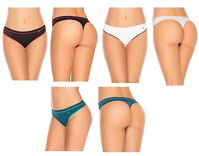 Laura Women's Seamless Thong Opposite Color Lace Trim S M L XL Best in