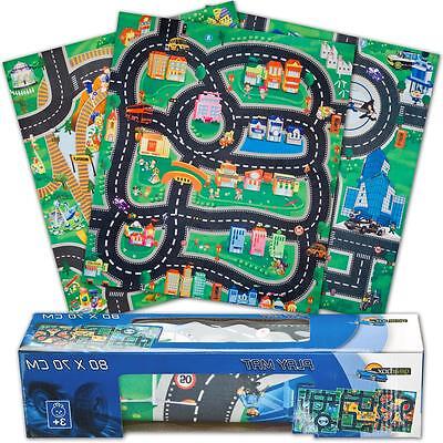 Kids Childrens Boys Car & Road Play Mat Roll Up Bithday Xmas Gift Role Play Toy