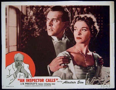 AN INSPECTOR CALLS 1954 Alastair Sim, Brian Worth, Jane Wenham LOBBY CARD #2