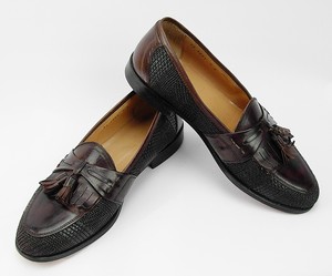 Mens-JOHNSTON-Murphy-LEATHER-Weave-LOAFERS-US-9-M-Cordovan-ITALY ...