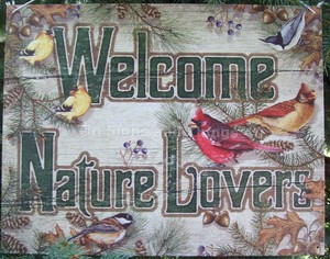 tin rustic decor cabin home cabin signs wall rustic  Welcome birds SIGN  wild TIN  Nature Lovers