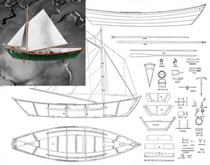  Boat-Plans-1-10-Scale-20-PORTUGUESE-HAND-LINE-FISHING-DORY-Plans-Notes