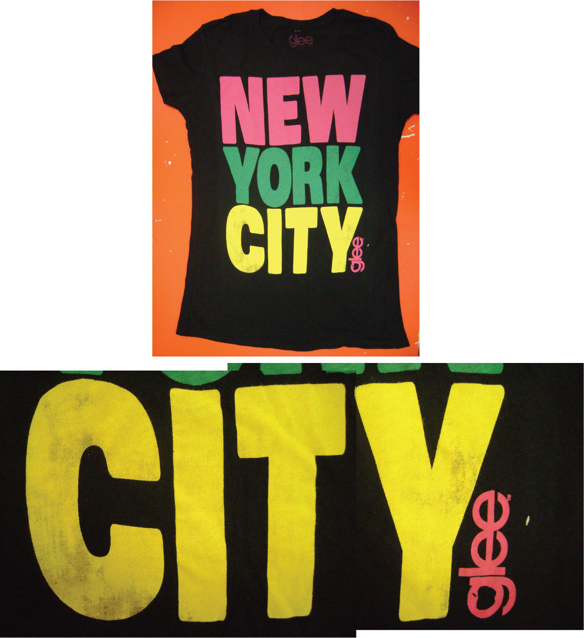 Mens Juniors Music TV Show As Seen On Glee Black New York City T-Shirt Tee Shirt