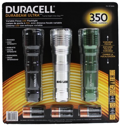 EAN 4897026911160 product image for Duracell Durabeam Ultra 3 Pack Led Flashlight 350 Lumens With Batteries | upcitemdb.com