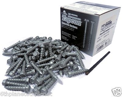 100x ITW Spit Tapcon 6x32mm Stainless Steel Concrete Anchor Screw Hex 3367907
