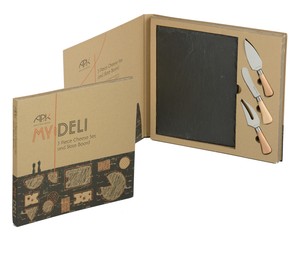 Cheeseboard board Cheese  cheese set Knife Set and Piece Slate knife 3 My Deli slate Cheese Board