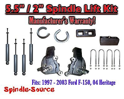 1997 - 2003 Ford F-150 F150 2WD 5.5" / 2"  Spindles blocks LIFT KIT + SHOCKS