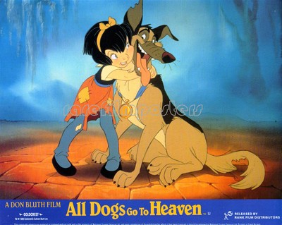 ALL DOGS GO TO HEAVEN 1989 Don Bluth, Animation UK 10x8 LOBBY SET