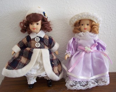 vintage miniature porcelain dolls