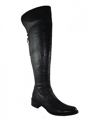 Pre-owned Lamica Women's Over The Knee Italian Boots Ivan By  Designer In Black