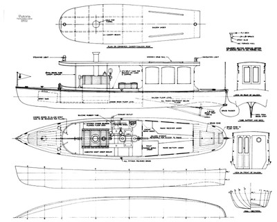 Boat Plans 1/12 Scale 301/2" Radio Control Steam Launch &amp; Engine Plans
