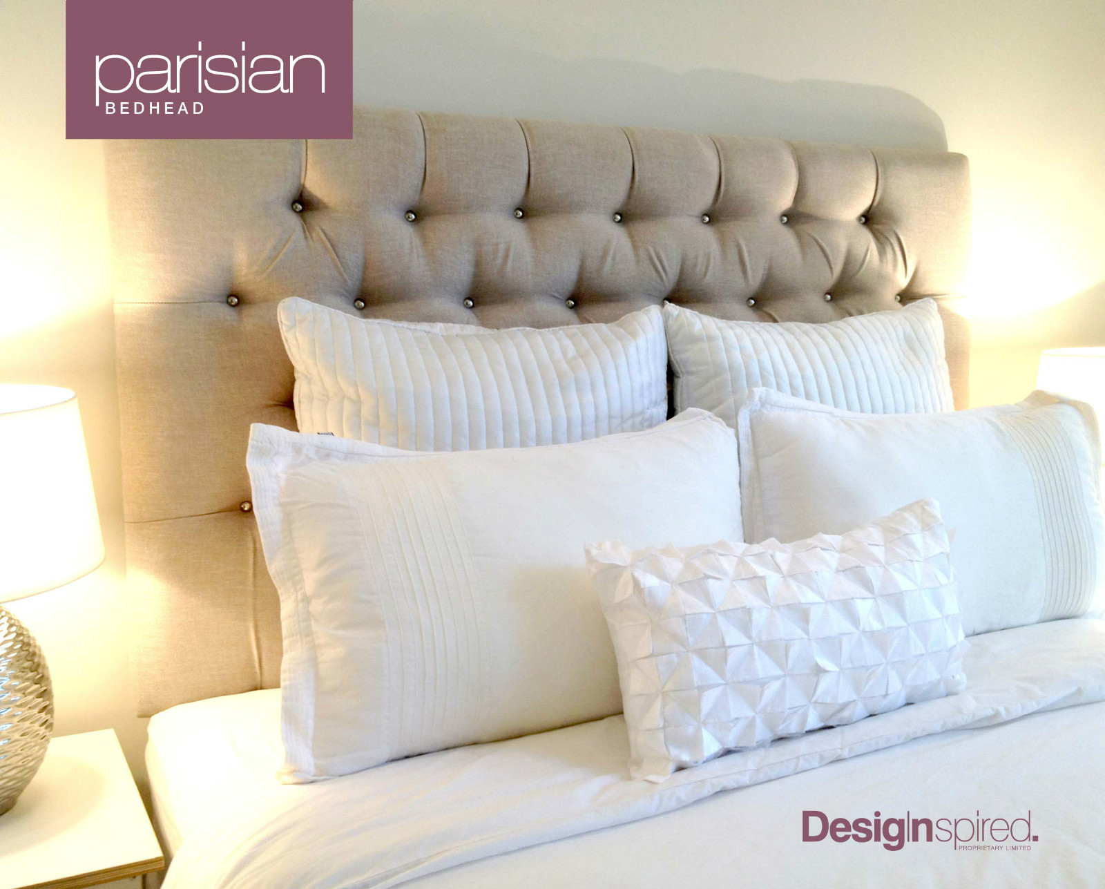 PARISIAN Upholstered Bedhead / Headboard for Queen Ensemble ALMOND eBay