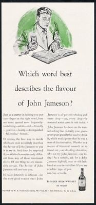 1954 John Jameson's Irish Whiskey Which Word Best Describes? vintage print