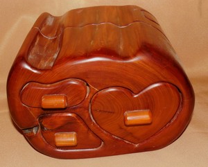  about Beautiful Tree Stump CEDAR WOOD Wooden Puzzle Heart JEWELRY BOX