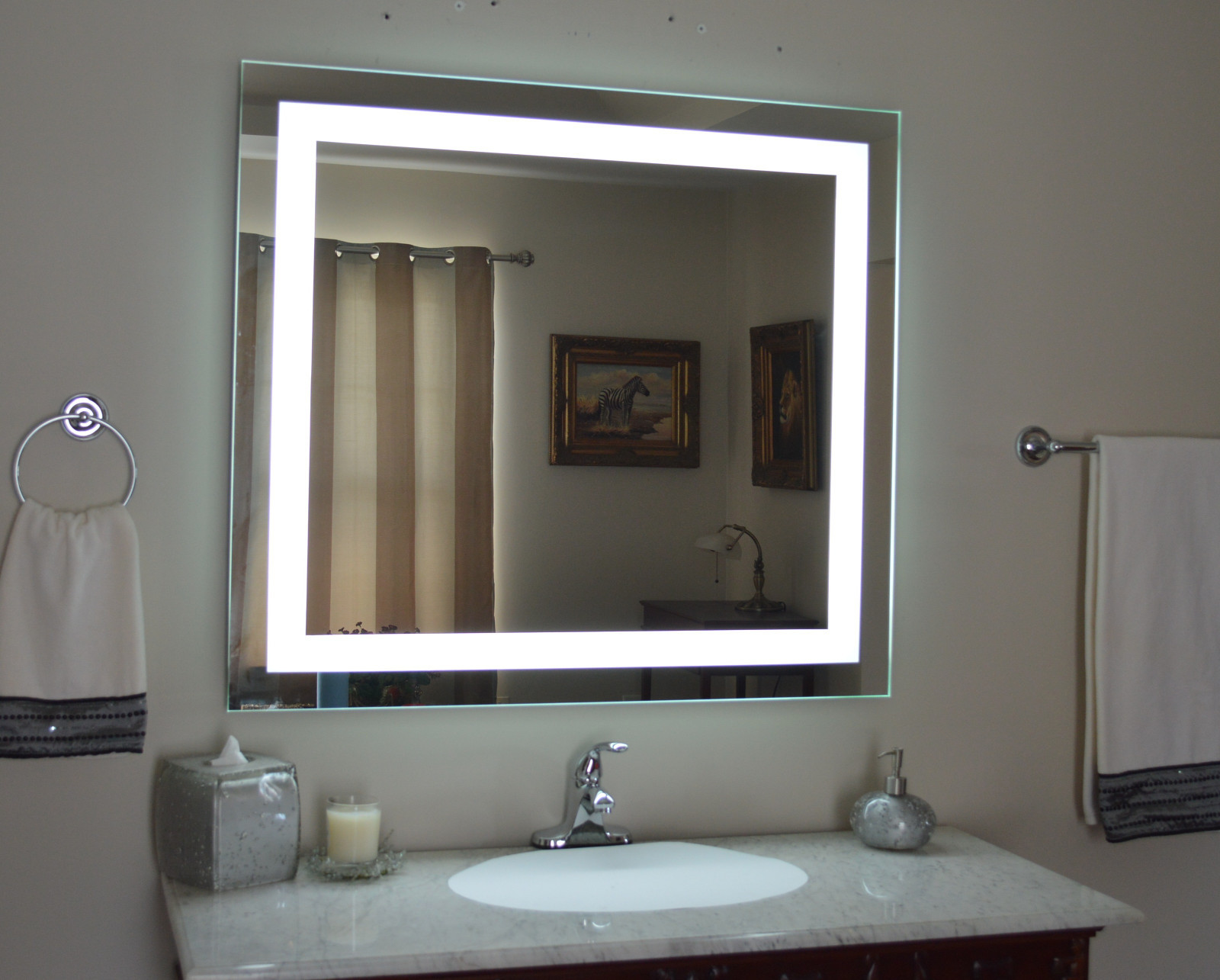 Lighted bathroom vanity mirror led wall mounted 48" Wide x 36