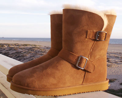 Pre-owned Martini Original  Australian Sheepskin Cozy Boot Ladies Size 8 In Tan