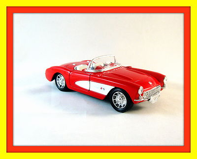 1957 CHEVROLET CORVETTE ,RED WELLY 1/24 DIECAST CAR COLLECTOR'S MODEL , NEW