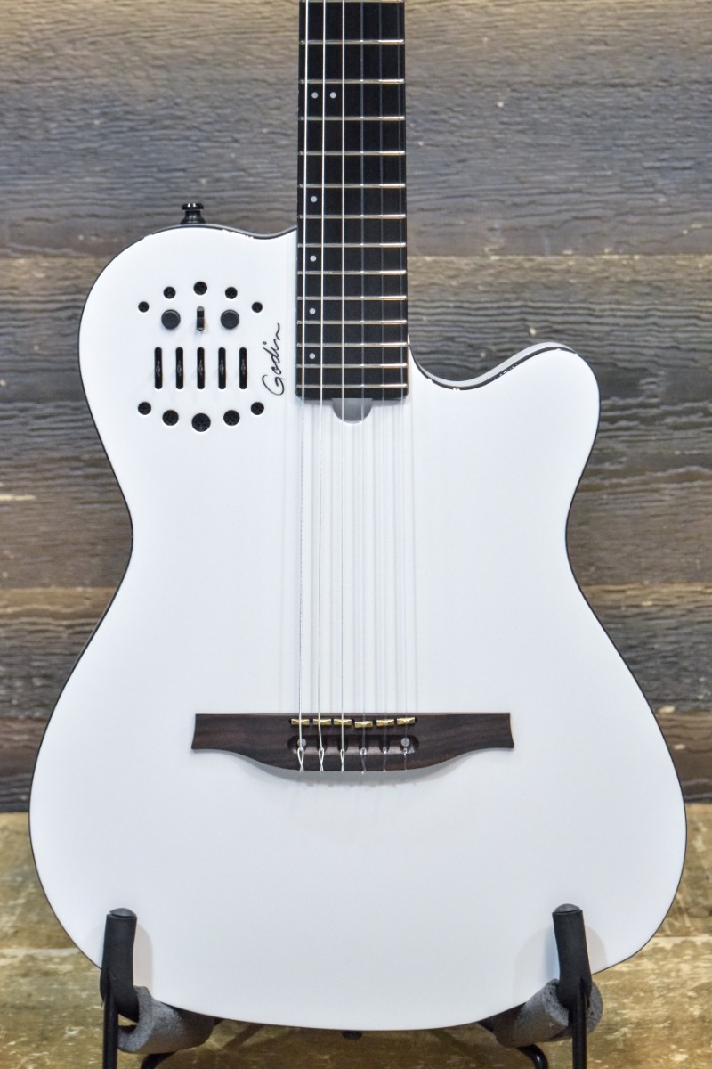 UPC 623501039494 product image for Godin Acs White Nylon Sf Classical Electric Guitar W/ Bag 15024130 | upcitemdb.com