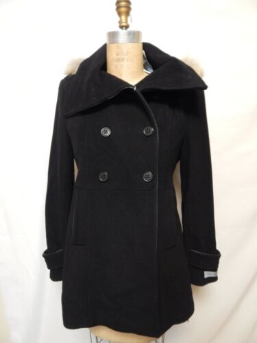 Pre-owned Andrew Marc Helen Double Breasted Wool Coat Black With Tags