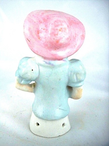 Vintage Porcelain Half Doll Pincushion or Powder Puff Made in Japan