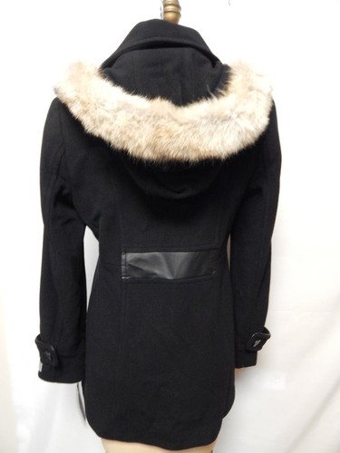 Pre-owned Andrew Marc Helen Double Breasted Wool Coat Black With Tags