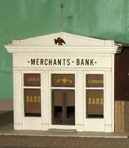  BANK BUILDING HO HOn3 Model Railroad Structure Craftsman Kit CM38913